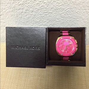 Hot pink & gold Authentic Michael Kors watch