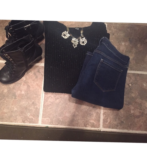 Black sparkle Big Knit Sweater