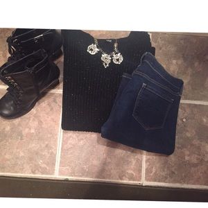 Black sparkle Big Knit Sweater