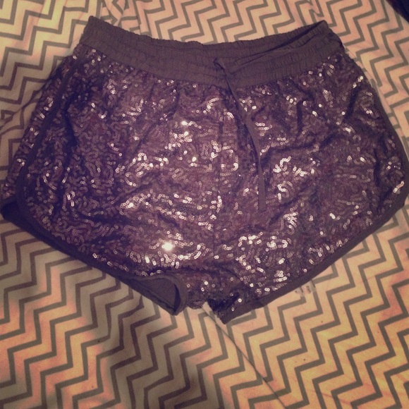 Grey sequin shorts