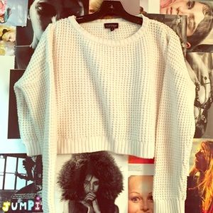Topshop fisherman knit crop sweater