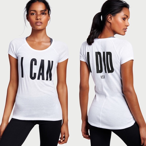 Victoria's Secret Tops - 🚫[SOLD] White Black Graphic Logo Workout Top