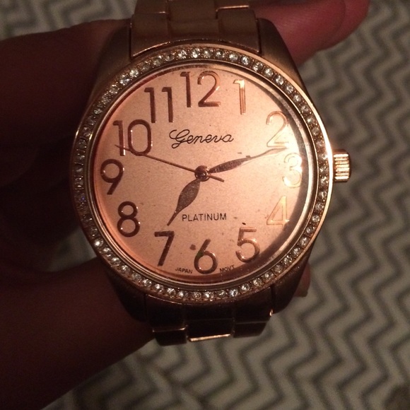 Rose gold Geneva watch