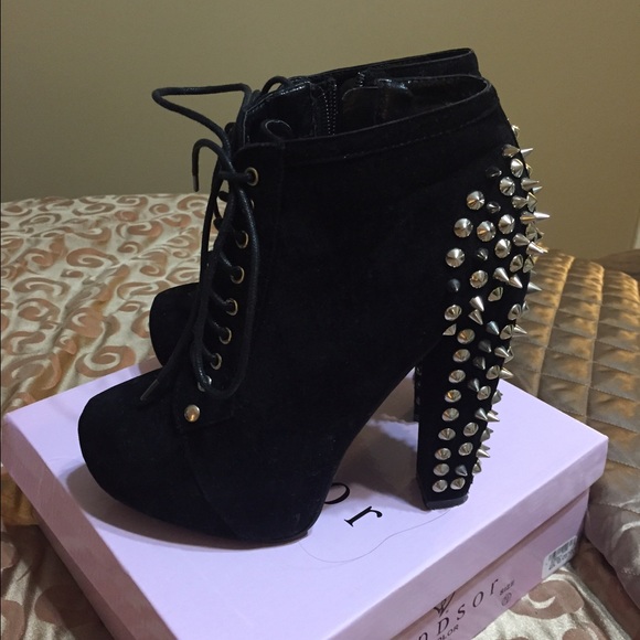 Black spike booties! Like new! $30