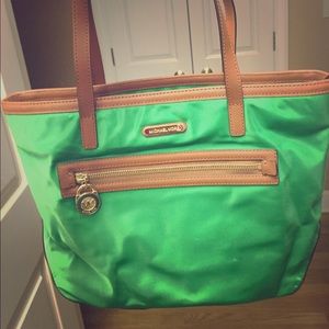 Michael Kors Nylon green Kempton tote