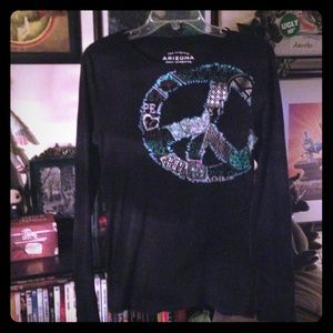 Crafty long sleeve peace sign shirt