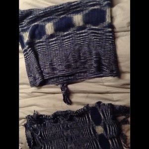 Blue and white shirt and skirt dancer outfits