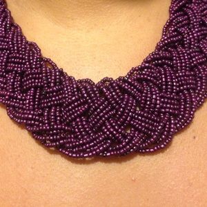 Plumb/Eggplant Beaded Necklace