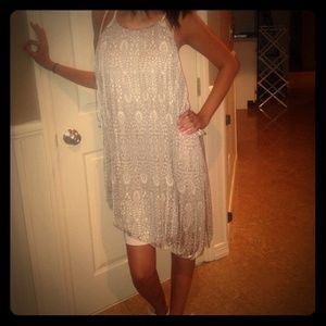 Italy bought Champagne tribal print flowy dress