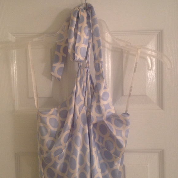 Shelli Segal Lavendar/White halter dress