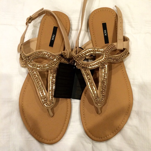Cream/gold sandals