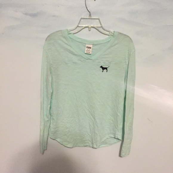 Mint blue long sleeved shirt from PINK