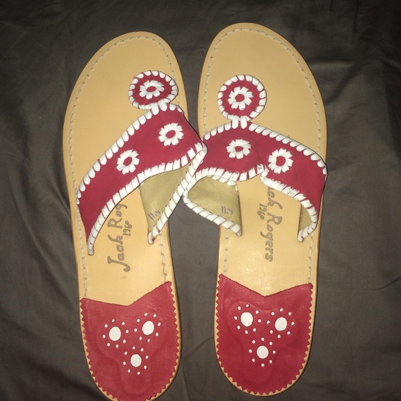 Brand new size 11 red and white Jack Rogers
