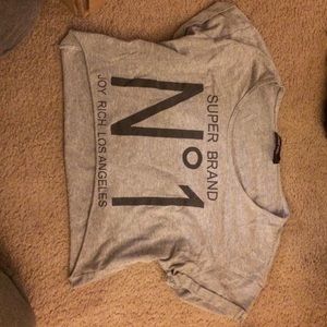 Grey t shirt crop top