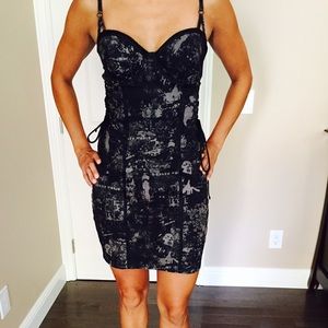 Guess black and gray corset dress