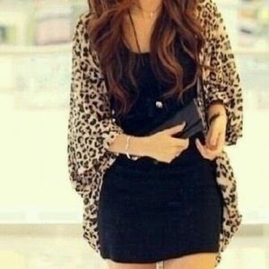 Leopard Kimono Cheetah Print Knit Cardigan Animal
