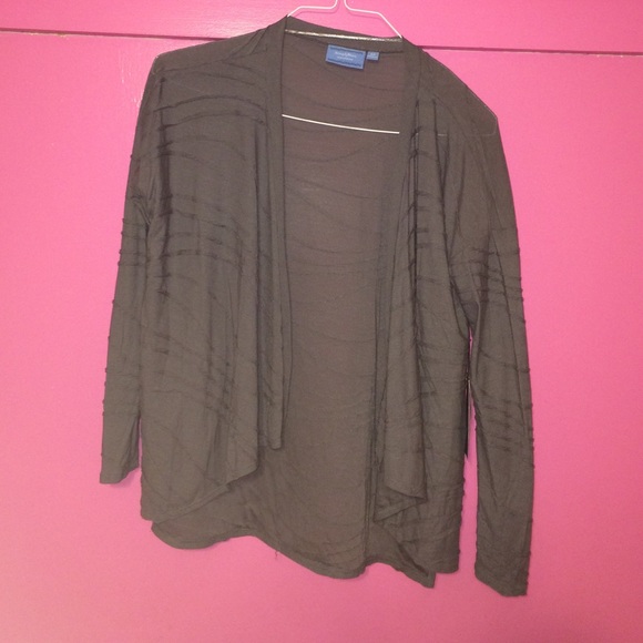 Dark Grey Textured Cardigan