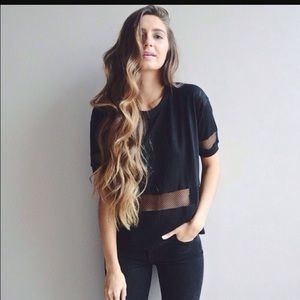 Brandy Melville long sleeve mesh top