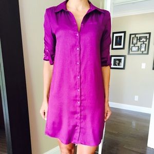 Guess magenta shirt dress