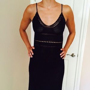Ralph Lauren crochet midi dress black