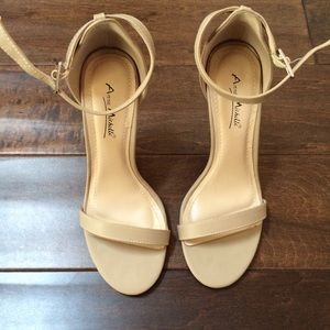 Ankle Strap Open Toe High-Heel Sandals- Nude