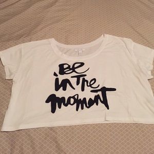 White and Black crop top