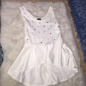 White peplum top