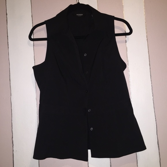 Express stretch :: sleeveless:: button up