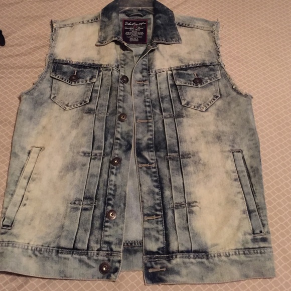Acid wash Denim Jacket Vest