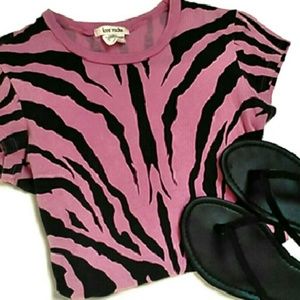 Pink & black zebra print shirt