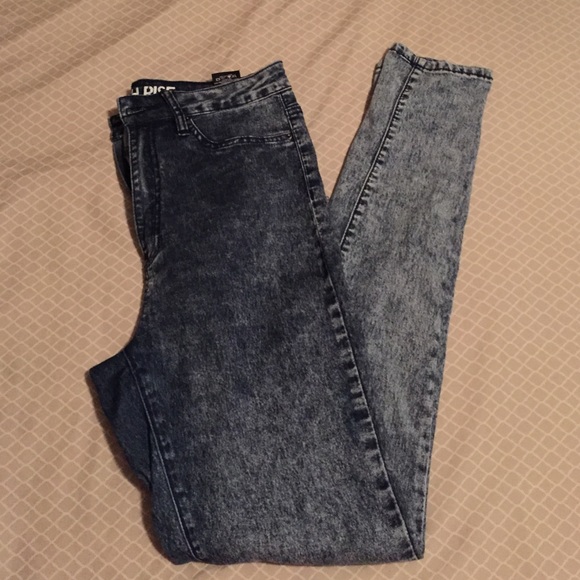 Acid wash High Waisted Pants