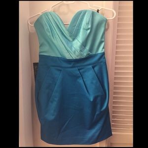 Bebe two-toned Blue strapless Dress
