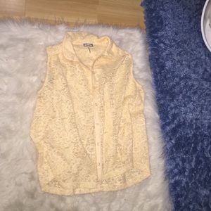 Lace button up shirt