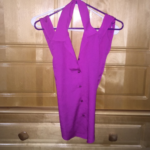 Magenta button up shirt
