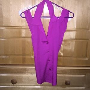Magenta button up shirt