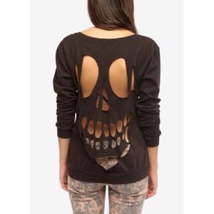 UO Cut out skulls sweater