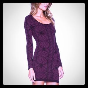 Free people body con long sleeve dress