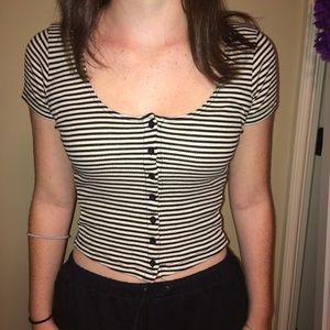 Black & White Striped Brandy Shirt