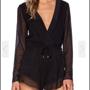 Black dotted romper