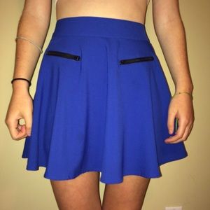 Blue Double zip Skater Skirt!!