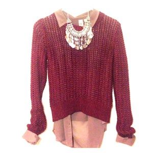 Top shop burgundy knit