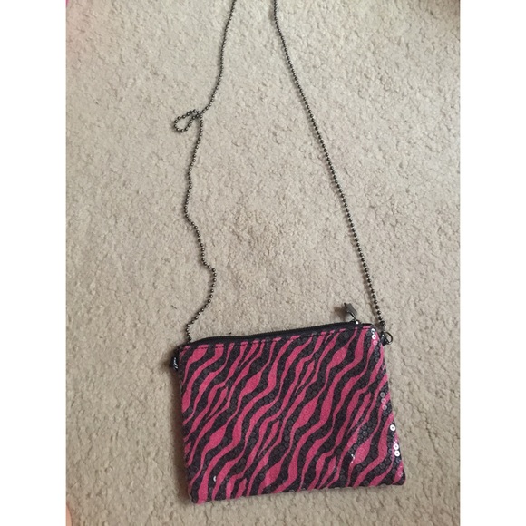 Pink Zebra-Striped Purse