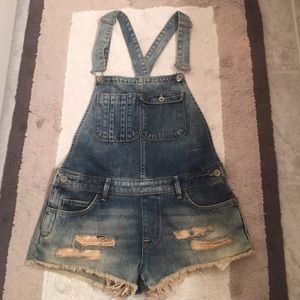 Zara Denim Overall Cut Offs