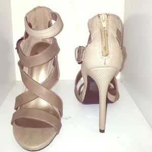 Tan high heels