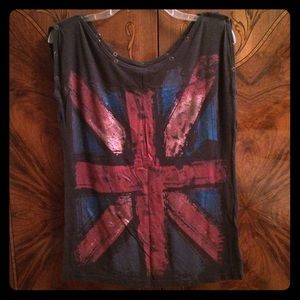XXI Faded Dark Gray Union Jack Shirt