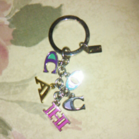 Coach letter dangle key chain FOB.