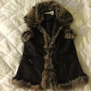 Faux Fur Multi Brown Vest