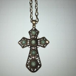 Beautiful Cross with Long Silver chain