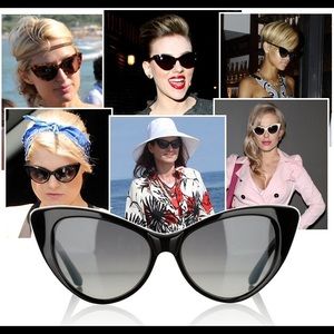 Black or Leopard Brown Cat Eye Sunglasses NWOT NEW