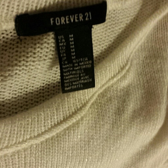 ❌bundled❌F21 creme knit t-shirt sz M - Picture 3 of 3